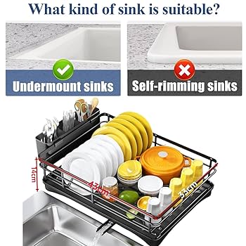 Amazon｜食器乾燥ラック、キッチンカウンター用ステンレス